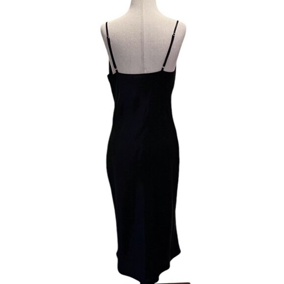 Birdy Grey Womens LISA Black Satin MIDI Spaghetti Slip Dress Small 100% Polyeste - Picture 10 of 11